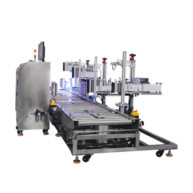 Four Applicator Real-time Print and Apply Labeling Machine for Large Drum with Positioning Labeling